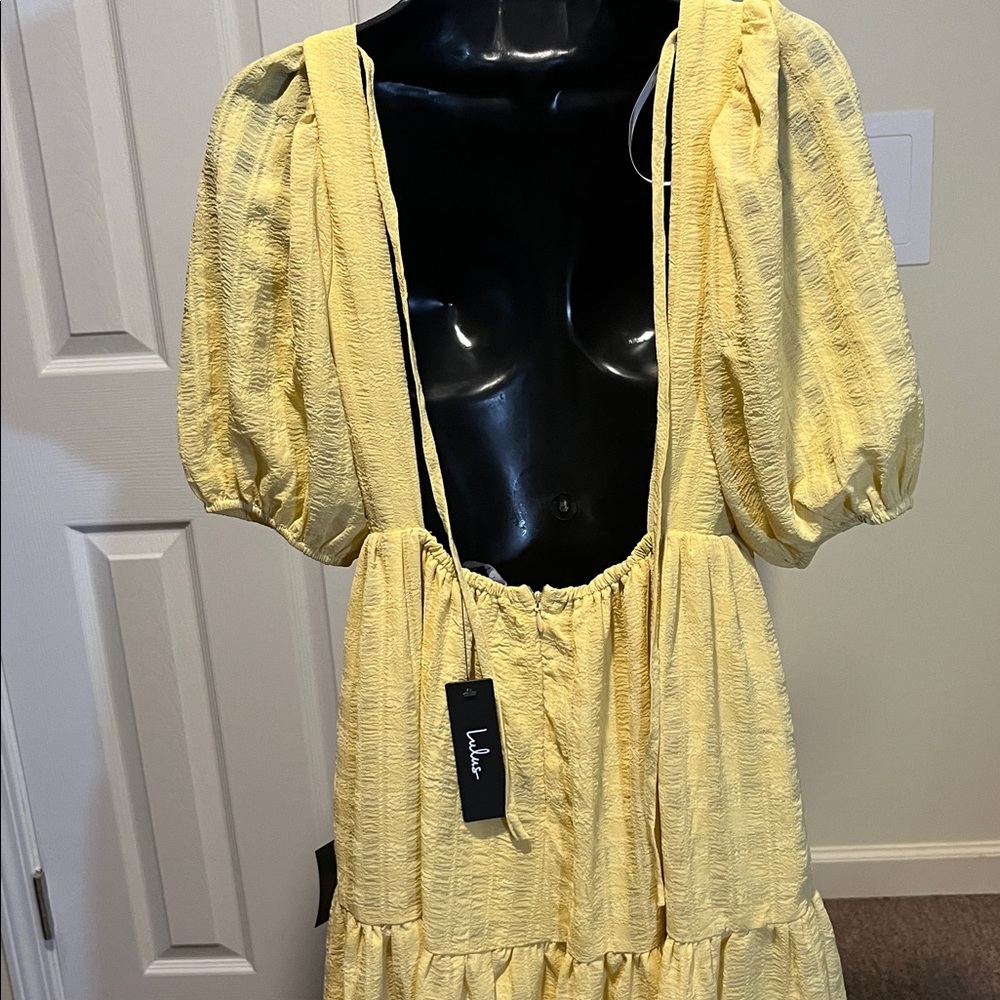 Lulu's Sunny Yellow Midi Dress - Picture 8 of 9